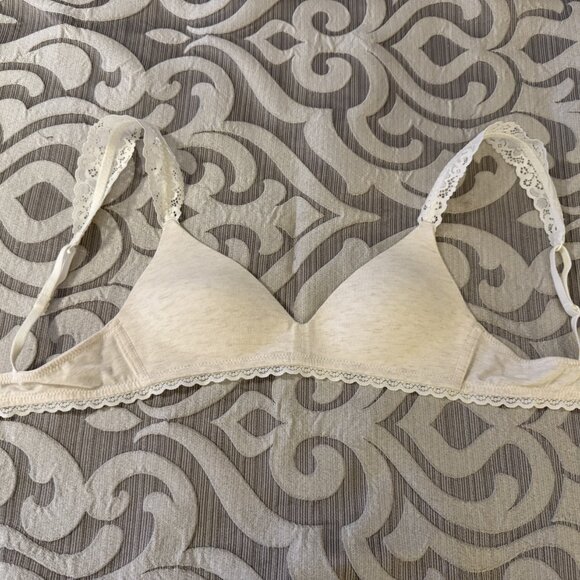 Aerie Real Happy Wireless Lightly Lined Bra Cream 32A Lace Adjustable Straps - Picture 7 of 7